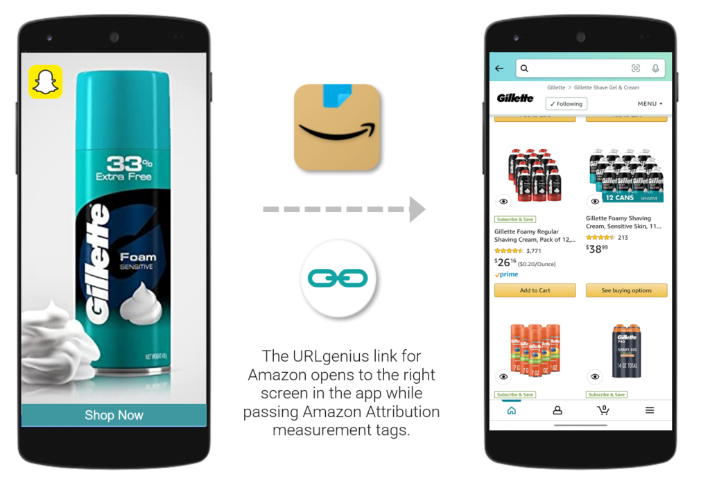 How to Create an Amazon link that will Open the Amazon App from Snapchat