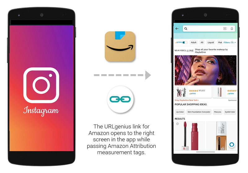 Link to Open the Amazon App from the Instagram App