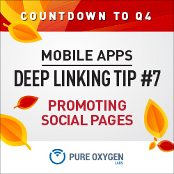 Promote branded social pages via deep linking to mobile social apps vs. mobile web