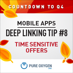 Promoting time sensitive offers by deep linking to your app