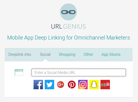 URLgenius deep linking social apps
