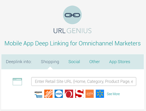 URLgenius deep linking to retail apps.