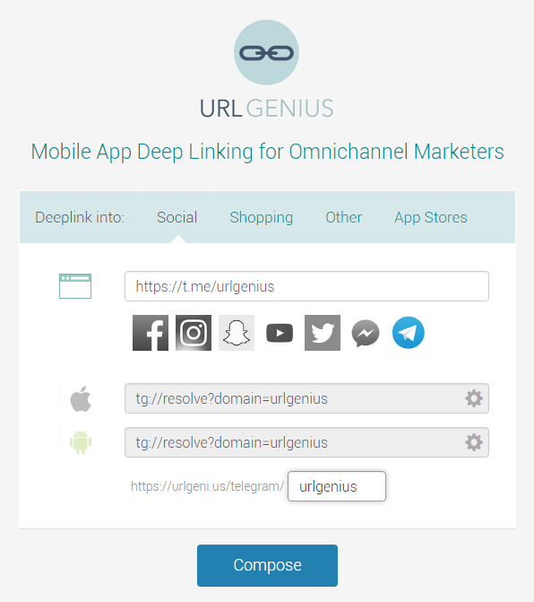 Telegram Mobile App Deep Linking