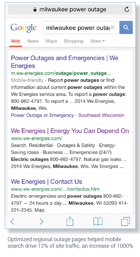 Mobile Search Marketing Case Study: We Energies and Pure Oxygen Labs