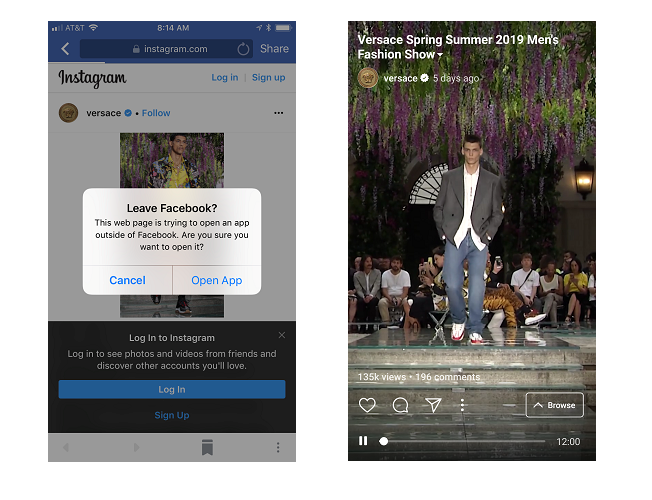 Deep linking to IGTV videos in the Instagram App