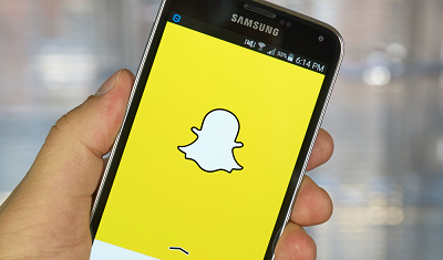 Snapchat app on Samsung smartphone