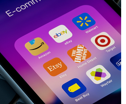 E-commerce apps on smartphone