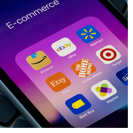 E-commerce apps on smartphone