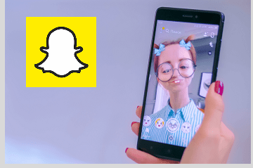 Person using Snapchat filter on app