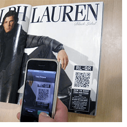 Ralph Lauren magazine print ad with QR code