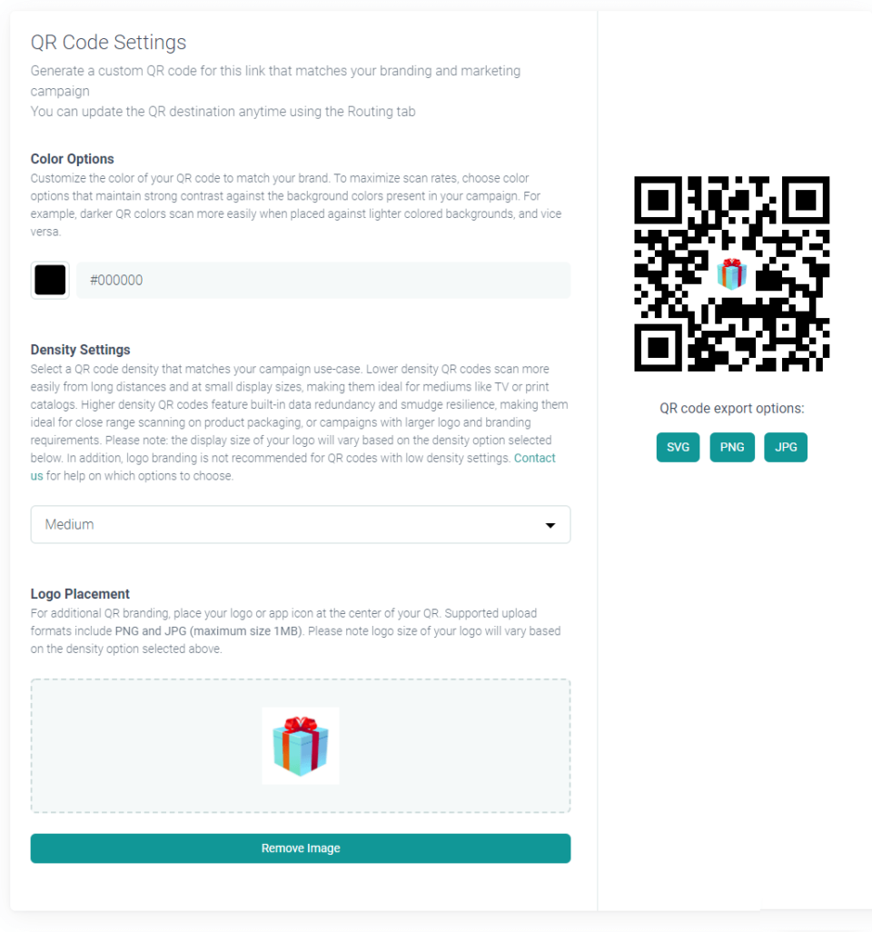 URLgenius-generated SMS QR code customization