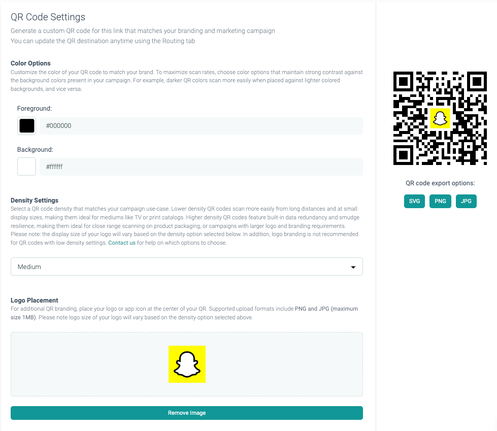 URLgenius-generated Snapchat profile QR code customization to open Snapchat app