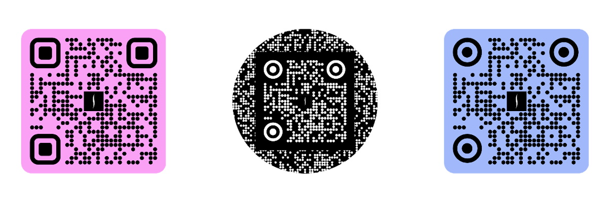 URLgenius-generated QR code customization - different shapes and colors - circle QR code