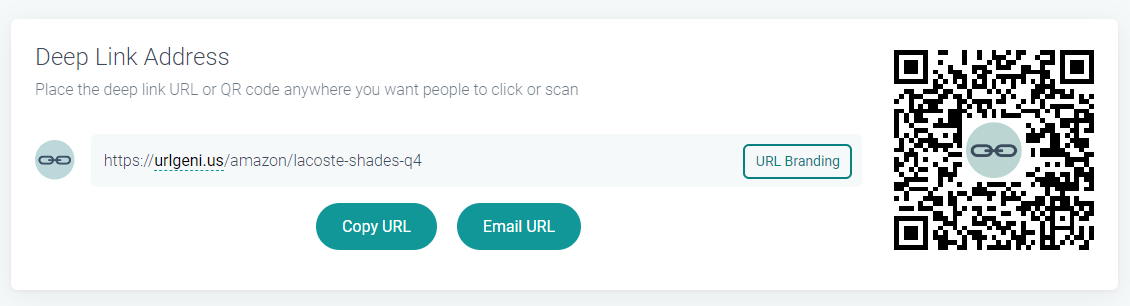 URLgenius-generated Amazon QR code for PPC campaign to open app