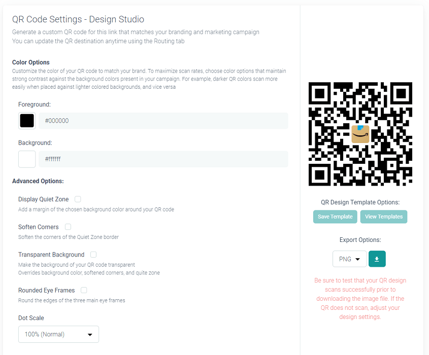 URLgenius-generated Amazon QR code customization for PPC campaign to open app 