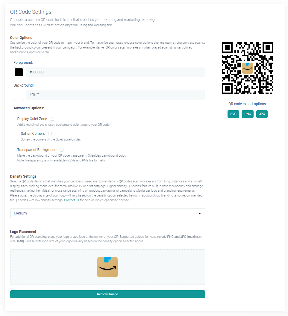 URLgenius-generated Amazon QR code customization 