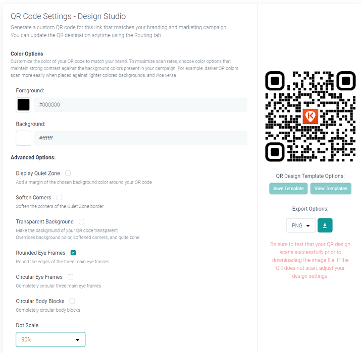 URLgenius-generated Instagram ad to mobile app store QR code customization