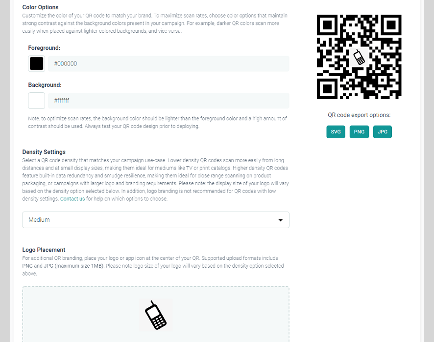 URLgenius-generated Phone number QR code customization - Scan to call service