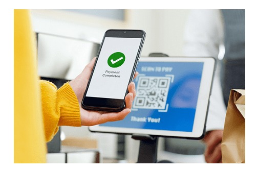 smartphone user scanning QR code