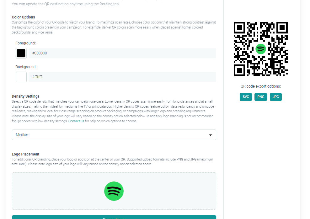 URLgenius-generated Spotify QR code customization