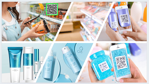 Makeup brand QR code on packaging