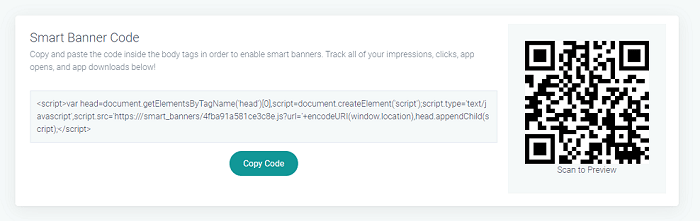 URLgenius-generated smart banner QR code