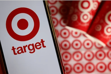 Target app in front of Target bags